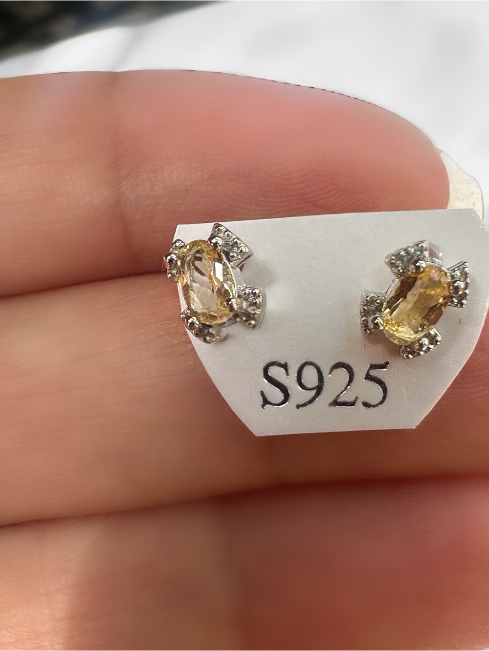 Sterling Silver Citrine Stud Earrings
